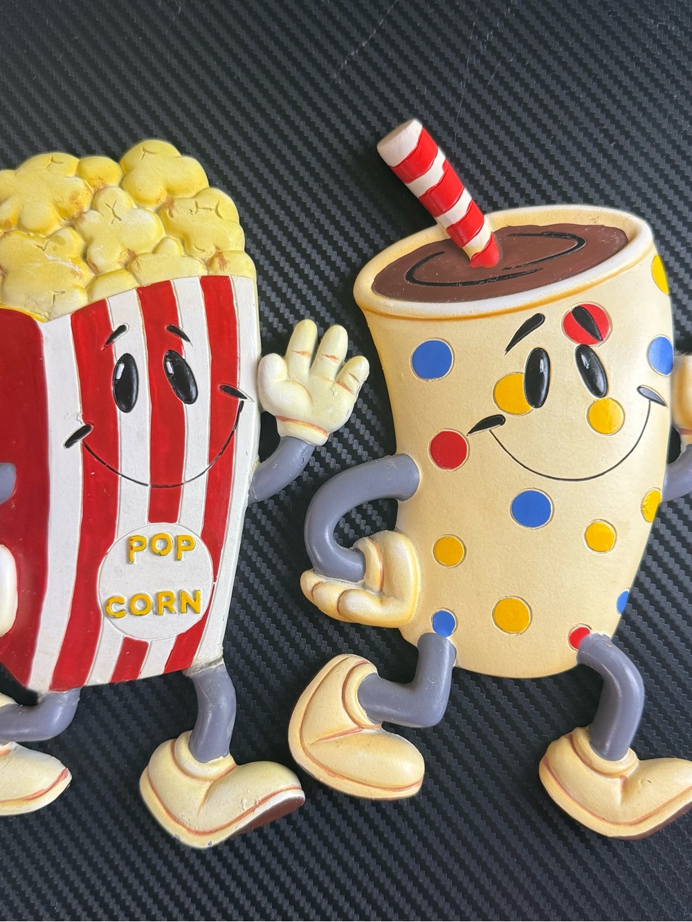 Elements Popcorn Soda Wall Plaque Set Movie Theater Retro Media Room Set of 2
